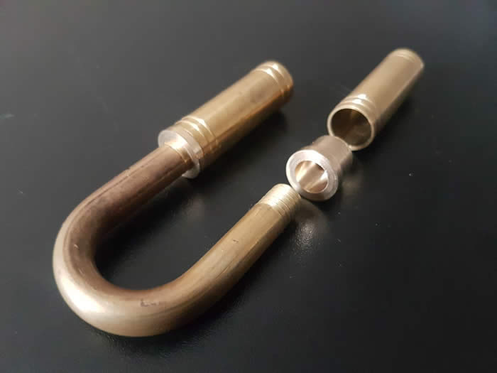 Brass components for Bass Drone of Uilleann Pipes