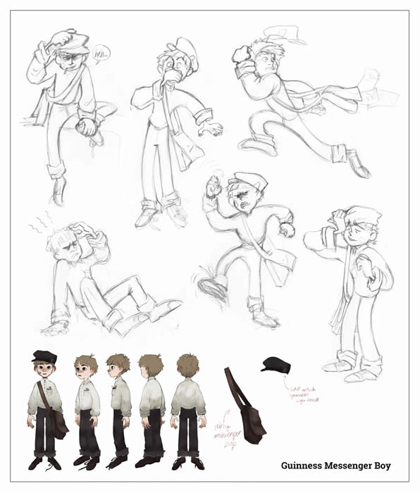 timea papesch cch2b Guinness Messenger Boy Character Design and Poses inspired by Location copy